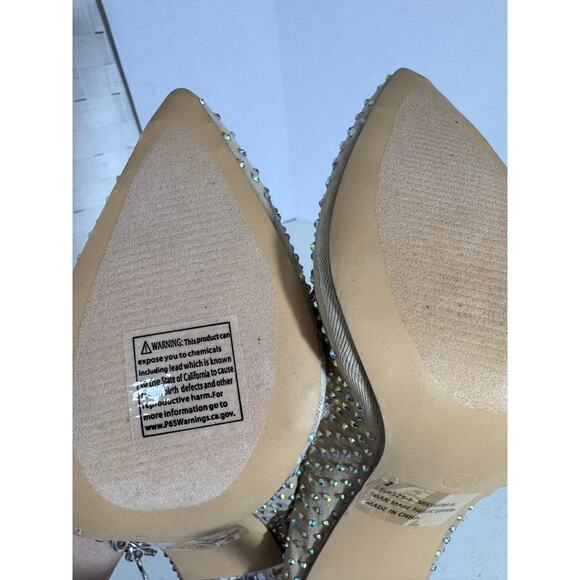 "FASHION NOVA" Kitten Toe Bling Slip On Sock Heel Sexy Sassy Runway Floor Model - Picture 8 of 11